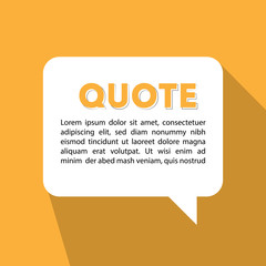 Typography design. Remark quote text box poster template concept. blank empty frame citation. Quotation paragraph symbol icon. double bracket comma mark. bubble dialogue banner