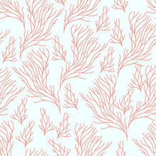 Vector Seamless Pattern With Red Coral. Good For Textile, Wallpapers, Paper For Art And Craft.