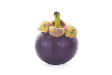 Wall Mural - mangosteen isolated on white background.