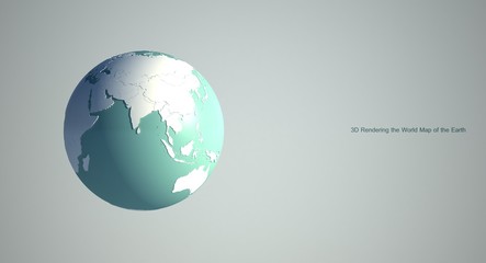 Wall Mural - 3d rendering of world map earth globe with white background. white world map background.