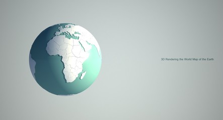Wall Mural - 3d rendering of world map earth globe with white background. white world map background.