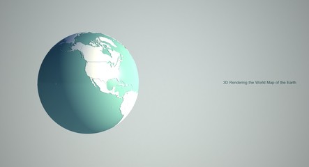 Wall Mural - 3d rendering of world map earth globe with white background. white world map background.