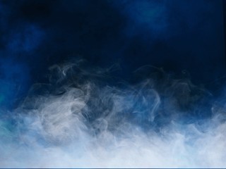 smoke on blue background
