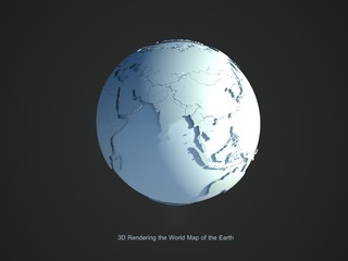 Wall Mural - 3d rendering earth background. world map of the blue earth with white background.