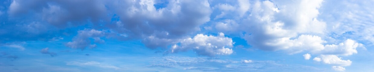 Wall Mural - Panorama blue sky with clouds for the background.