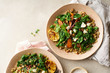 © The Picture Pantry - Vegetarian lunch, lentil salad with honey-roasted carrots, kale and goat cheese