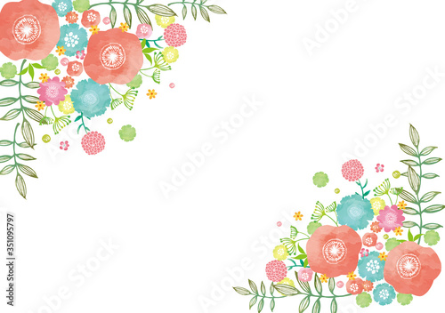 北欧風 フレーム 手書き 線画 葉 葉っぱ 緑 イラスト アイコン 花 水彩 ナチュラル Wall Mural Okaka08 北欧風 フレーム 手書き 線画 葉 葉っぱ 緑 イラスト アイコン 花 水彩 ナチュラル Wall Mural Okaka08