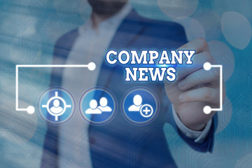 Word writing text Company News. Business photo showcasing Latest Information and happening on a business Corporate Report