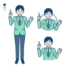 Wall Mural - simple school boy Green Blazer_speaking