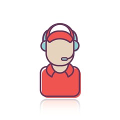 Sticker - A race manager with headset.