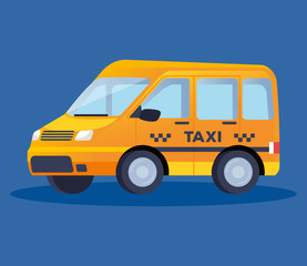 Canvas Print - taxi van public transport vehicle vector illustration design