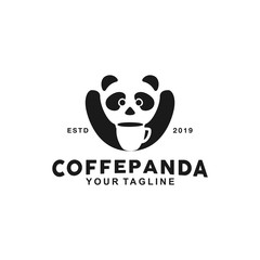 Wall Mural - Coffee Panda logo Design Template