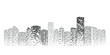 © cofficevit - Abstract Futuristic City vector, Digital Cityscape background. transparent city landscape, Dots Building in the night City, skyline Perspective, Architecture vector.