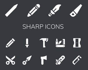 Canvas Print - Modern Simple Set of sharp Vector filled Icons