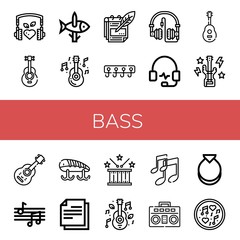 Wall Mural - bass icon set