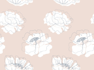 Wall Mural - Delicate Floral garden seamless pattern with blossom flowers