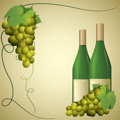 Wall Mural - wine bottle and grapes