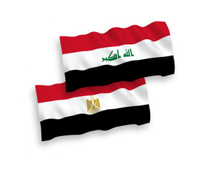 Flags of Iraq and Egypt on a white background