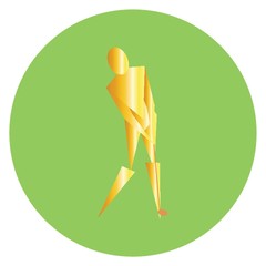 Poster - golfer striking with golf club