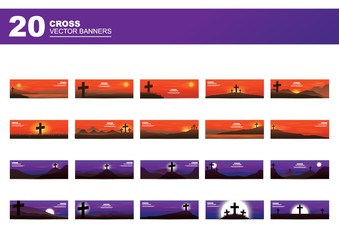 Sticker - collection of holy cross banners