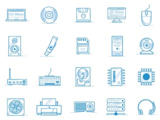 Canvas Print - computer devices icon set