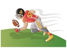 American Football Player In Action