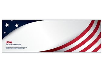 Canvas Print - american flag banner