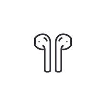 Air Pods Icon. Wireless Symbol Modern Simple Vector Icon For Website Design, Mobile App, Ui. Vector Illustration