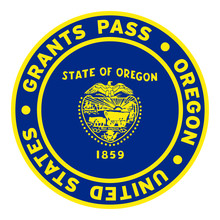 Round Grants Pass Oregon United States Flag Clipart 2