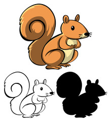 Poster - Set of squirrel cartoon