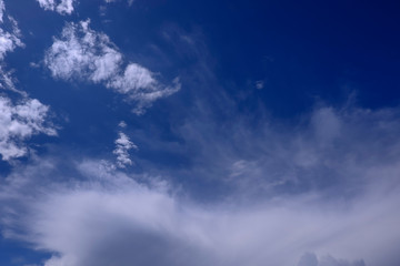 Rich and charming clouds on a bright Sunny day in a blue sky