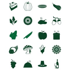 Sticker - A set of thanksgiving icons illustration.