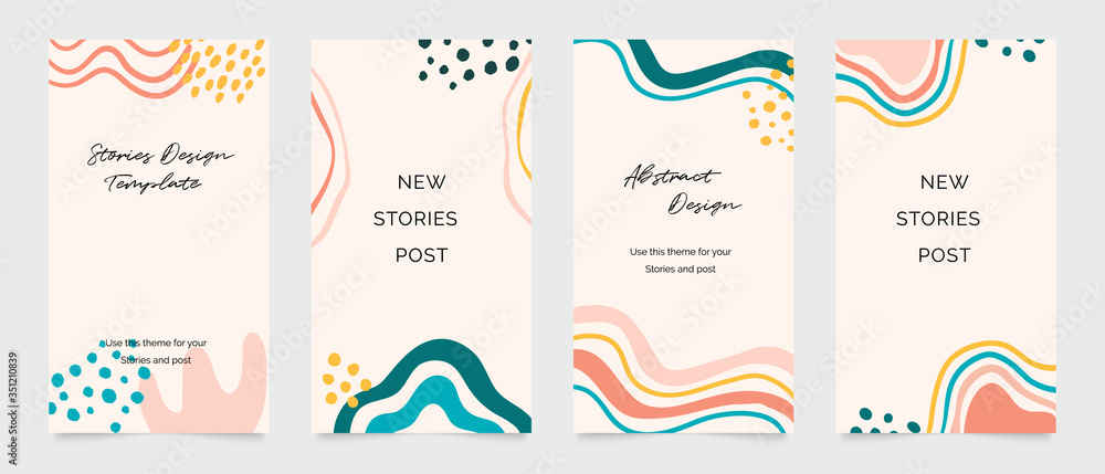 Design backgrounds for social media post and stories. Photo frame template for shop , fashion, blog, web ads. Trendy Memphis design cover. Abstract shape with minimal design. Vector  illustration. - obrazy, fototapety, plakaty 