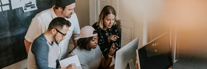 Diverse business people working together at the office