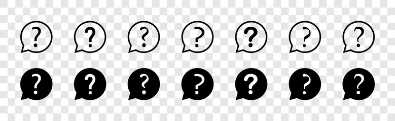 Wall Mural - question vector icons collection. question with speech bubbles, isolated. ask icons. question mark s