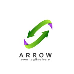 Wall Mural - arrow logo icon colorful design