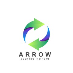 Wall Mural - arrow logo icon colorful design