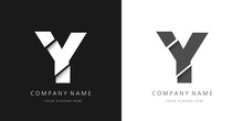 Y Logo Modern Letter Broken Design	