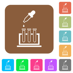 Poster - Chemical experiment rounded square flat icons