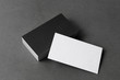 © yu_tsai - Business cards blank. Mockup on black background.  Copy space for text.