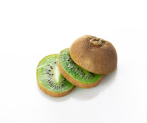 kiwi slices isolated on a white background