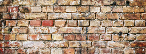 Banner old brick wall.
