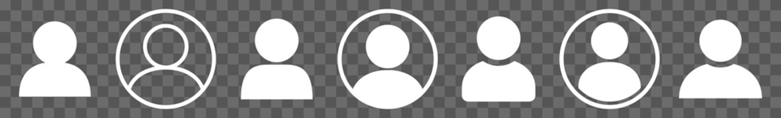 Wall Mural - user icon white | avatar illustration | client symbol | member profile logo | login head sign | isol