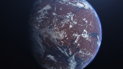 Wall Mural - 3d rendering of the process of terraforming mars as a result of humanity colonization of the red pla