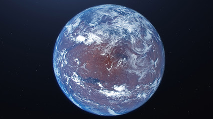 Wall Mural - 3d rendering of the process of terraforming mars as a result of humanity colonization of the red pla