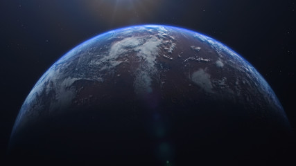 Wall Mural - 3d rendering of the process of terraforming mars as a result of humanity colonization of the red pla