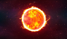 Sun Planet In Cosmos. Giant Star In Solar System.  Earths Closest Star The Sun