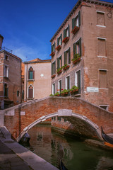 Wall Mural - venetian canals and bridges .old city Venice , Italy.