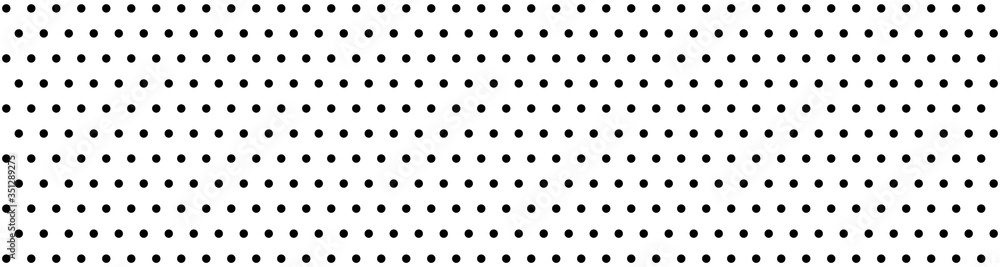 Dots pattern vector. Polka dot background. Monochrome polka dots abstract background. Dot pattern print. Panorama view. Vector illustration - obrazy, fototapety, plakaty 