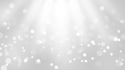 abstract blur white and gray color background with white bokeh lights defocused.